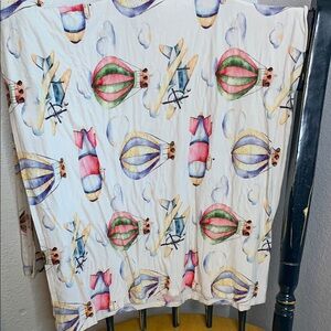 Posh Peanut Air Balloon Air Plane white receiving baby blanket Bamboo Viscose